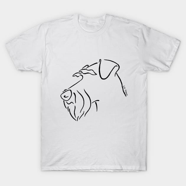 Irish terrier silhouette outline T-Shirt by LivHana